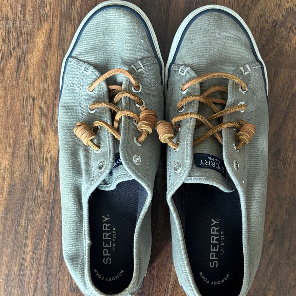 Sperry Women's Olive Canvas Loafers
